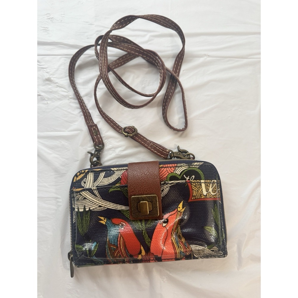 Sakroots Artist‎ Circle Crossbody Purse Peace Birds Happy & Free Boho Bag Vinyl